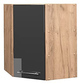 Vicco Eckhängeschrank Fame-Line, Anthrazit Hochglanz/Goldkraft Eiche, 57 cm