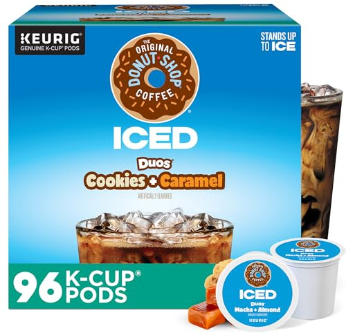 The Original Donut Shop Iced Duos Cookies + Caramel Coffee, Keurig Single Serve K-Cup Pods, 24 count