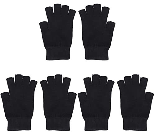 INOOMP 3stücke Winter Halbfingerhandschuhe Für Frauen Gestrickte Warme Fingerhandschuhe Für Drinnen Und Draußen Für Kalte Schwarz