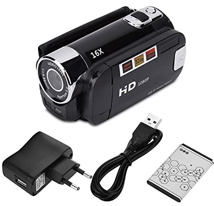KIMISS Camcorder Videokamera 4K Full HD Rotation 16X High Definition Digital Camcorder Video Dv Kamera (US Rot)
