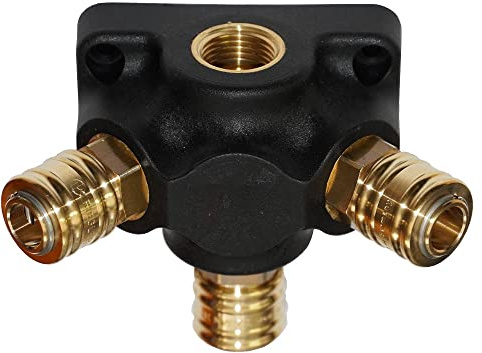 Druckluftverteiler Durchgangsverteiler Wanddose Wandverteiler Druckluftdose Luftverteiler, Verteilerdose versch. Ausführungen (mit Kupplung 2-fach, 3/4)