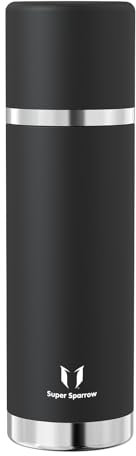 Super Sparrow Trinkflasche Edelstahl - Thermoskanne - 1000ml - BPA-Frei Thermosflasche - Isolierflasche Auslaufsicherer Deckel Fungiert als Trinkbecher