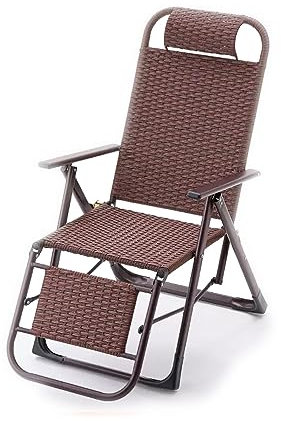 Tragbarer Terrassen-Loungesessel aus Rattan für den Außenbereich, Chaiselongue-Möbel, Zero-Gravity-Stuhl, übergroße Campingstühle, verstellbare Rückenlehne, für Terrasse, Hof, Pool, Strand.