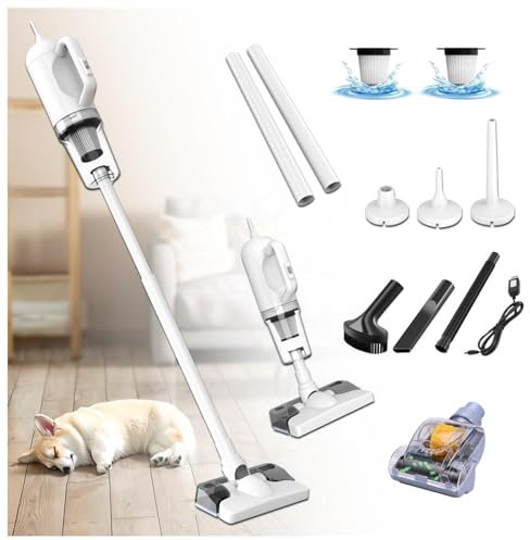 Balai Vapeur Sans Fil 5 en 1 Compact - Léger, 35Min Autonomie, Aspirateur Nettoyeur Vapeur Pour Voiture, Maison, Bureaux, Poils D'animaux