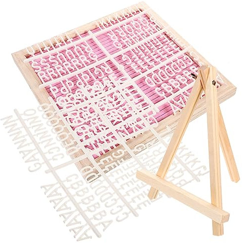 HOODANCOS Filz-buchstabentafel Mit Holzrahmen Diy-nachrichtentafel Buchstabentafel Für Babyparty Hochzeit Geburtstag Weihnachten