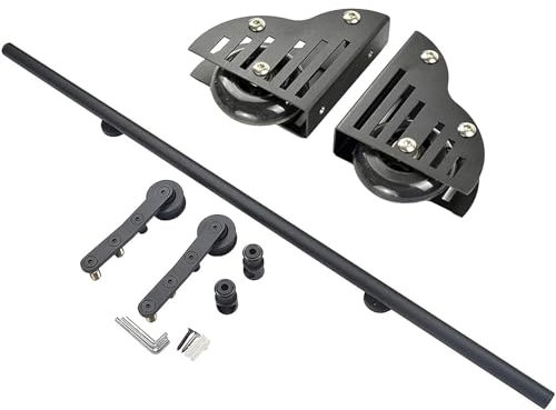 FZZIBQYR Hardware-Kit für rollende Bibliotheksleiter – Hardware-Kit für Schiebeleiter – Schiebeleiterschienen für Bücherregale, Hardware-Kit für Schiebetüren, Zubehör für Mobile Bibliotheksleiterschi