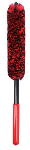Brosse de Nettoyage Universelle pour Moyeu de Roue de Voiture, Flexible à Long Manche, Brosse de Jante Rouge, Ensemble de Lavage Principal à Poils Souples, Kit de Lavage pour