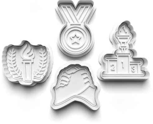 Lot de 4 emporte-pièces sport pour biscuits - Moule à pâte fondant pour enfants