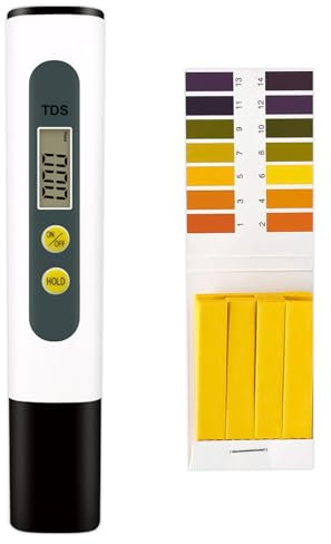 Water Testing Kits for Drinking Water, TDS Water Tester, TDS Meter Digital Water Tester, Water Quality Tester, for Household Drinking Water, Aquaculture, and Aquariums, with 80 PH Test Strips