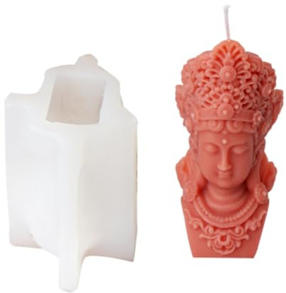 CAZSTYK Molde de silicona con diseño de budas en 3D, para iglesia, oración, vela, hecho a mano, resina, hormigón, cemento, yeso, decoración del hogar