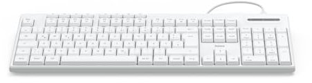 Hama Tastatur kabelgebunden CK-200 (USB Tastatur, ergonomisches Tippgefühl, leise Tasten, Kabel abnehmbar, deutsches QWERTZ-Layout, Multimedia Tasten, Assist Taste für KI Assistenten) weiß