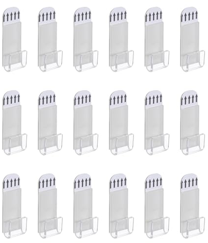Qianyu 18 PCS Vinyl Record Wall Mount Vinyl Record Display Shelf Acrylic Music Album Cover Holder Clear Hangers Self Adhesive Wall Storage Hangers for Home Office Bedroom Decoration
