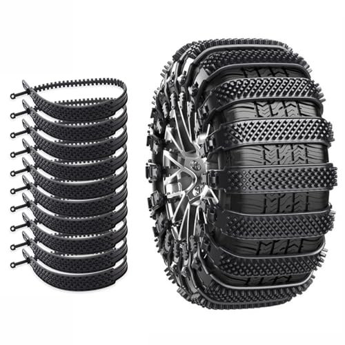 Catene Neve Auto per Nissan X-TRAIL X Trail T33 T32 T31 T30 / Qashqai J12 J11 J10 J11 J12 +2, Reusable Catene Regolabili Antiscivolo Auto Fascette Cavi per Pneumatici da 165-275mm