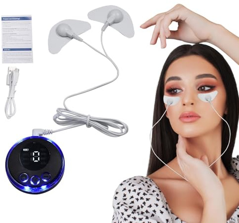 Massaggiatore Viso EMS - Stimolazione Muscolare Con Patch EMS, 8 Modalità | Dispositivo Di Sollevamento E Rassodamento Del Viso A Microcorrente, 19 Livelli Di Intensità Per Tonificare La Pelle E