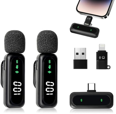 Monemey Mikrofon Handy – Ansteckmikrofon kompatibel mit iPhone/Android/Computer, Lavalier Mikrofon mit Geräuschunterdrückung, unterstützt Live-Streaming, Vlogging, YouTube, TikTok und Interviews