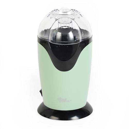 Giles & Posner Máquina de Palomitas Eléctrica - Circulación de Aire Caliente, Listo en 3 Minutos, Aperitivos Saludables Sin Aceite, 1200W, Incluye Taza Medidora, Verde