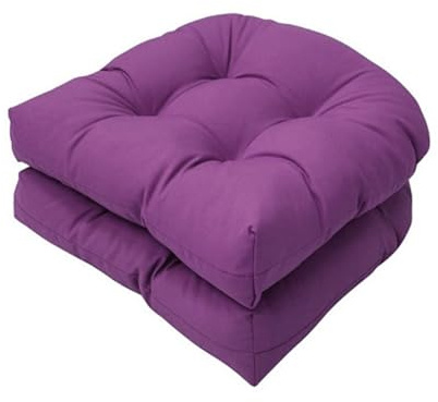 Seat Cushion Garden Chair Pad Waterproof 2 U Shape Indoor Outdoor Chair Pads High Back Cushion Seat Pad Patio Armchair Deckchair Lounger Rocking Chair Pad(Purple)