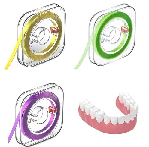 SKDFHOD 3 Rotoli Strisce Abrasive Interdentali, Carta Smeriglio e Strisce di Lucidatura per Spazi Interdentali, 20μm 30μm 50μm 4mm x 6m Carta Vetrata per Dentisti, per Levigatura, Pulizia