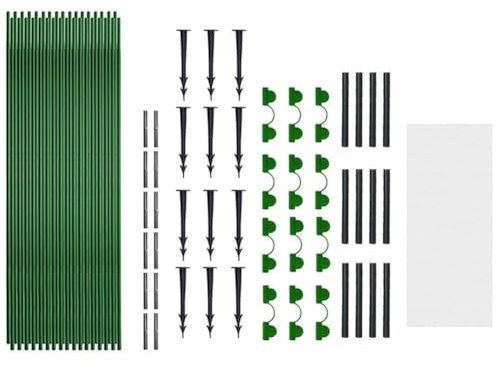 Vilgftyiet Kit de tuteur de jardin avec arceaux en fibre de verre pour serre tunnel à faire soi-même, 2,5 m de large x 6 m/10 m de long, compatible avec les couvertures de rangées et les clips