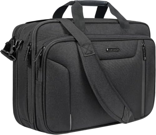 EMPSIGN Laptop Bag Briefcase for Men Women, 17.3 Inch Messenger Bag | Expandable, Water Repellent, Large Capacity, Shoulder Computer Bag, Laptop Case for Work Business Travel