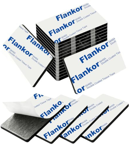 Flankor 60Pcs Double Sided Sticky Pads Foam Number Plate Heavy Duty Pads | No Nails Adhesive Extra Strong Double Sided Tape for Walls,Waterproof Adhesive Pad for Car Number Plates,Outdoor