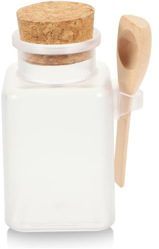 6 Pièces Bouteille de Sel de Bain 100g en Plastique et Bois