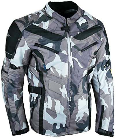 HEYBERRY Touren Motorrad Jacke Motorradjacke Textil Camouflage weiss Gr. XL