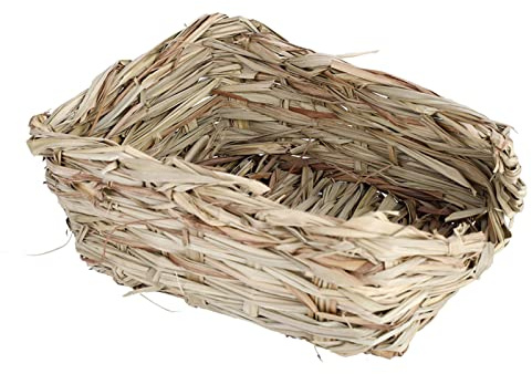 HEEPDD Estera de la Hierba del Conejo, Cama de la protección de Las Patas Todo el lecho Tejido Natural de la Hierba Conejito Cojín Resistente al Agua Pequeño Animal Nido Mastica el Juguete