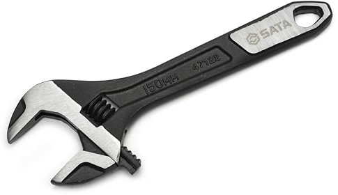 Sata 6in Wide Jaw Heavy Duty Compact Hand Tool Adjustable Wrench