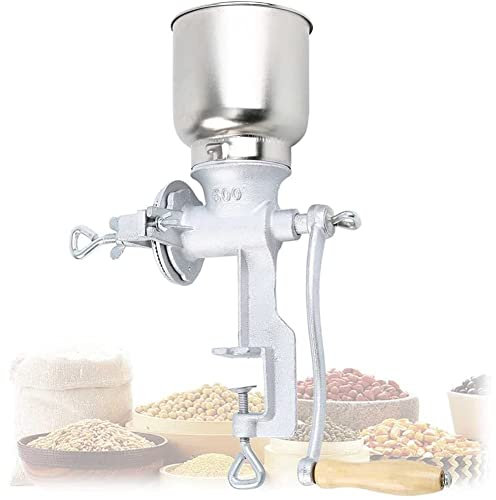 MNSSRN Manual Coffee Bean Grinder, Grain Grinder Kitchen Wheat Hand Grinder Crank Cast Coffee Corn Rice Soybean Oat Flour Coffee