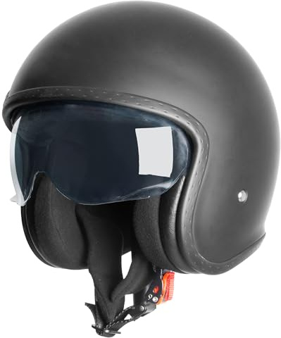 Zorax Talon Open Face Motorbike Helmet - Matt Black M (57-58cm) | Motorcycle Crash Jet Helmet Unisex Road Legal Ece 22.06 Approved