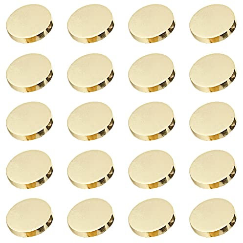 Metallknopf Flache Hohe Metallknöpfe Hemd Anzug Hose Taste Klage Mantel Knopf 10mm Goldene Jeansknöpfe Runde Nähen Taste, 20 Stück für Herren- Und Damenhemden, Hosen, Jacken, Knöpfe (Hellgold, 10mm)