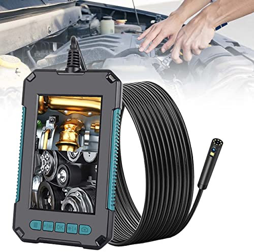 XDLYWUZIQ Inspektionskamera,Zwei Linsen Endoskopkamera,Hand Endoskop Kamera Kabel Schlangenkabelkamera, 4,3-Zoll-IPS-Monitor Industrielles Endoskop Ip67 wasserdichte Doppelkopfkamera,10m