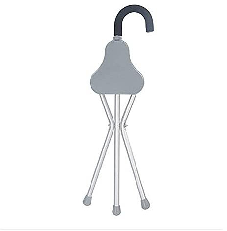 Verlassen Sie Sich auf Gehhilfe für Senioren, Rollator, Aluminium-Handhocker, alt, klappbar, dreibeinig, mit Krücken, Hocker, Gehhilfe, Gehhilfe, Grau Interesting