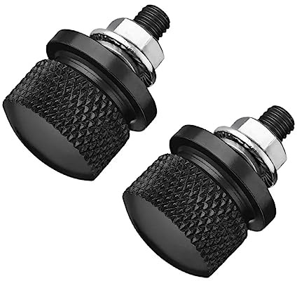 DULSPUE 2 Stück Motorrad Sitz Befestigung Schrauben Muttern Set 6mm Sitzbank Schraube mit C-Clips Unterlegscheibe Befestigungsbolzen aus Aluminium Rändelschraube Sitz Mutter Ersatz für Harley