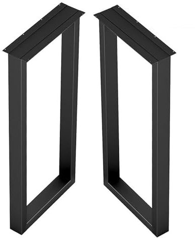 AKOGG 2 Stück Tischbein Metall,Tischgestell Aus Eisen,Möbelfüße Aus Vierkantprofil 50x30 Mm,DIY Möbelbeine,Industrial Tischgestell Tischkufen,Für Schreibtisch Esstisch,Konferenztisch Usw,Schwarz (Siz