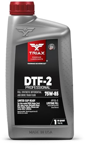 TRIAX DTF-2 Professional SAE 75W-85 GL-5 – Olio Cambio Sintetico per Assali, Differenziali, Trasmissioni e Ingranaggi Ipoidi a Slittamento Limitato, Riempimento a Vita 0,946 L (1 quart)