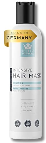 Rubin Extensions Intensiv-Haarmaske mit Arganöl und Aloe Vera – Tiefenpflege für geschmeidiges und hydratisiertes Haar, Vegan und ohne Parabene, 200ml