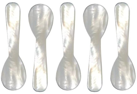 5 STK Perlmuttlöffel Kaviarlöffel Eierlöffel Caviar Spoons Handarbeit Kaviarlöffeln Perlmutt Servierlöffeln Klassischer Perlmutt Kaviar Löffel Perlmutt für Kaviar Ei Eiscreme Kaffee servieren
