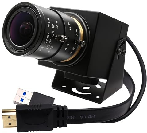 Svpro Caméra HDMI USB Zoom 4K 60fps USB3.0 Mise au point manuelle Webcam avec objectif zoom optique de 2,8-12mm, caméra industrielle HD 8MP H.264 60fps pour ordinateur, moniteur, télévision,