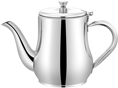 Msiud Ölkanne aus Edelstahl, Auslaufsicher, Leicht zu Gießender Ölspendertopf für Essigsauce, Gewürzöl, Einfaches Reinigungsdesign für das Kochen in der Küche und Salatdressing (11oz)