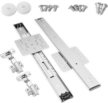 FLCPJGV Binari scorrevoli per ante a ribalta nascoste, guide con cerniere, ferramenta, binario per ante di armadi per cucina, camera da letto, casa, 450MM