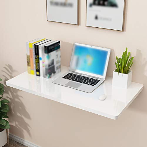 FGDIUCVN An der Wand montierter schwimmender Klapptisch, Computertisch, robuste Werkbank, Nähtisch, Küchen-Esstisch, Stehtische, Kinderschreibtisch, 5 Farben, 14 Größen (weiß, 80 x 50 cm)