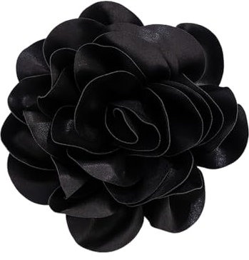 PTILSERY Stilvolle und praktische Stoff-Blumen-Brosche, auffällig, große Blume, Anstecknadel, zartes Stoff-Blumen-Brosche, Anstecknadel-Zubehör