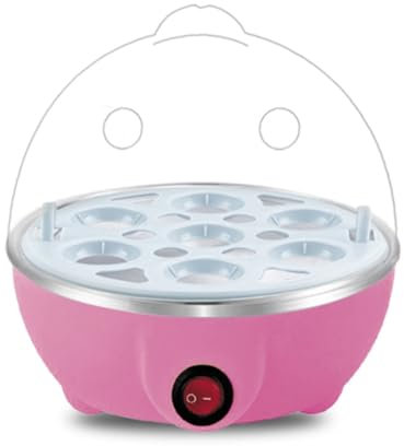 Quystetes Cocedor de Huevos Rápido: Cocedor de Huevos Eléctrico con Capacidad para 7 Huevos, para Huevos Duros, Huevos Escalfados y Huevos Revueltos, Enchufe Europeo Rosa