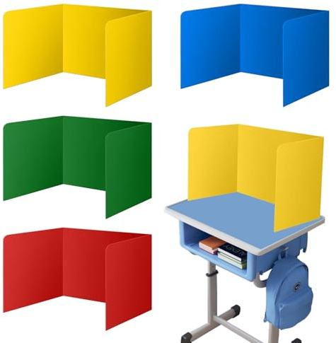 4 Stück Schreibtisch-Trennwand, Sichtschutzständer, Schreibtisch-Sichtschutz-Trennwand, Trennwand, Schreibtisch-Sichtschutz-Trennwand, Büro-Schreibtisch-Sichtschutz-Panel, für einfachen Schutz der