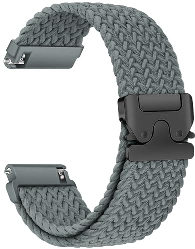 Braided 22mm Watch Strap for Garmin Venu 2 3/Forerunner 255/Forerunner 265/Vivoactive 4 Men/Women,Nylon Sport Band for Samsung Galaxy Watch 3 45mm/Galaxy 46mm/Gear S3 Frontier/Huawei GT4/GT3/GT2 46mm