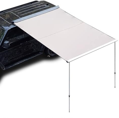 PurezmMoto Caravan Sun Canopy，Car Camping Tent，Car Side Awning, PU4000mm, UPF50+ Shade,Weather-Proof,Aluminium Rooftop Pullout Retractable Awning Side Awning For SUV/Truck/Van(250x350cm/8.2x11.5ft)