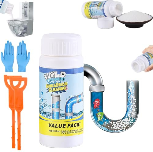 Abflussreiniger, Rohrreiniger, Leistungsstarken Abflussreiniger Für Küche, Bad, Toilette Alle Rohre, Effektiv & Materialschonend Gegen Verstopfungen & Haare (1PC)