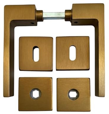 bricoleva.it Maniglie Porta Interna Disponibile in più Varianti vendute in set-Maniglia Quadrata per Porte (Quadrata, Bronzata)